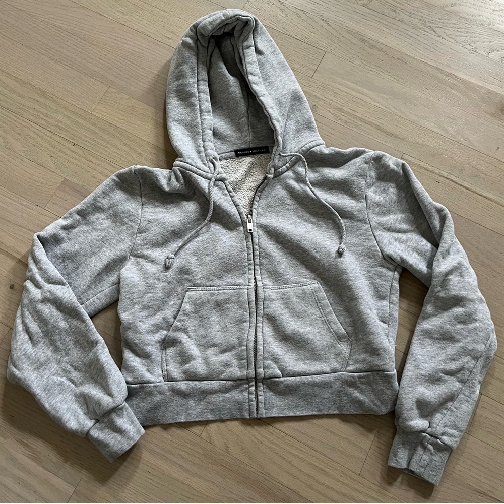 Brandy Melville Crystal Zip Up Hoodie